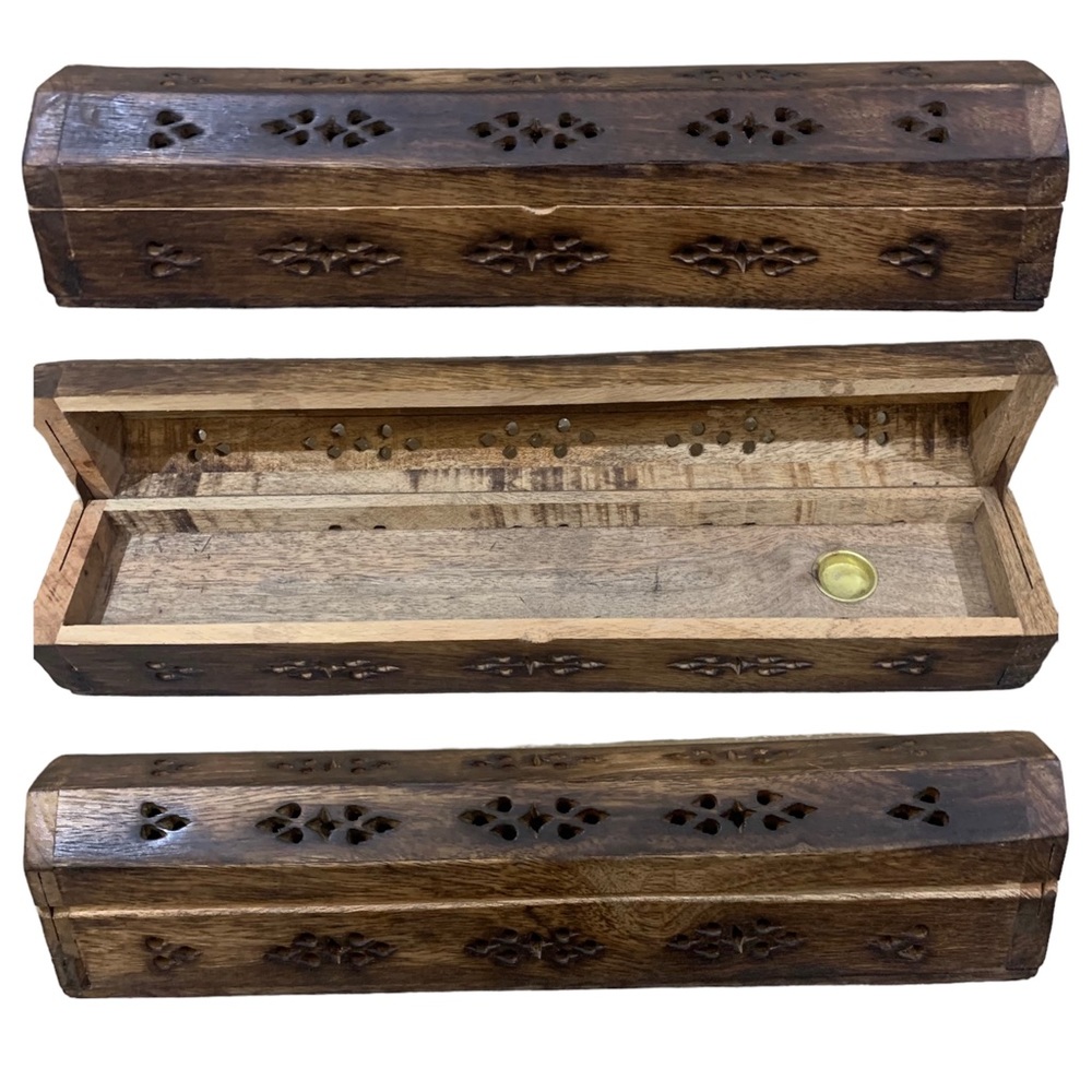2 FOR $15 Natural Carved Wood Incense Burner